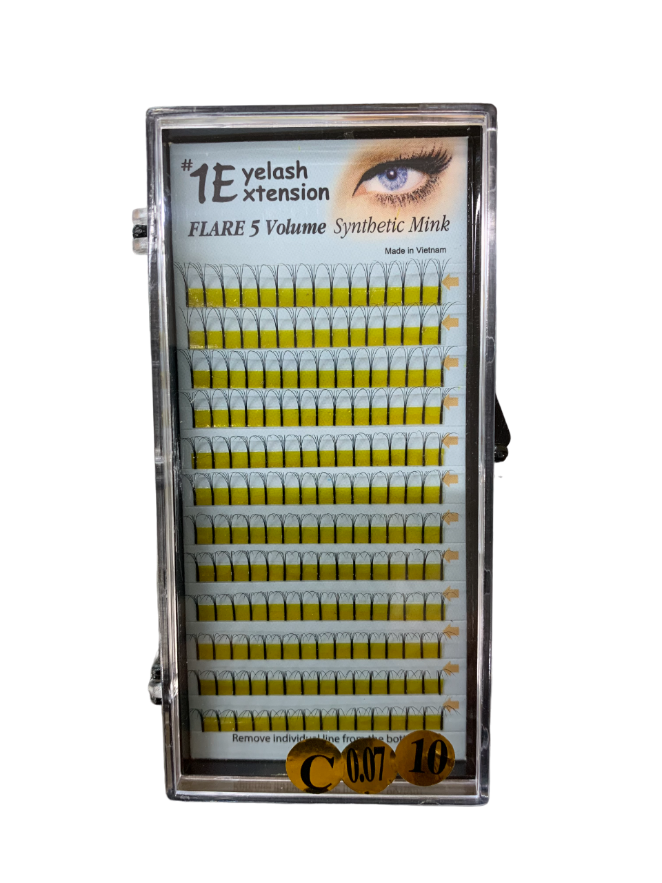 1E Eyelash Extension Flare 5 Volume Synthetic Mink C-0.07-10